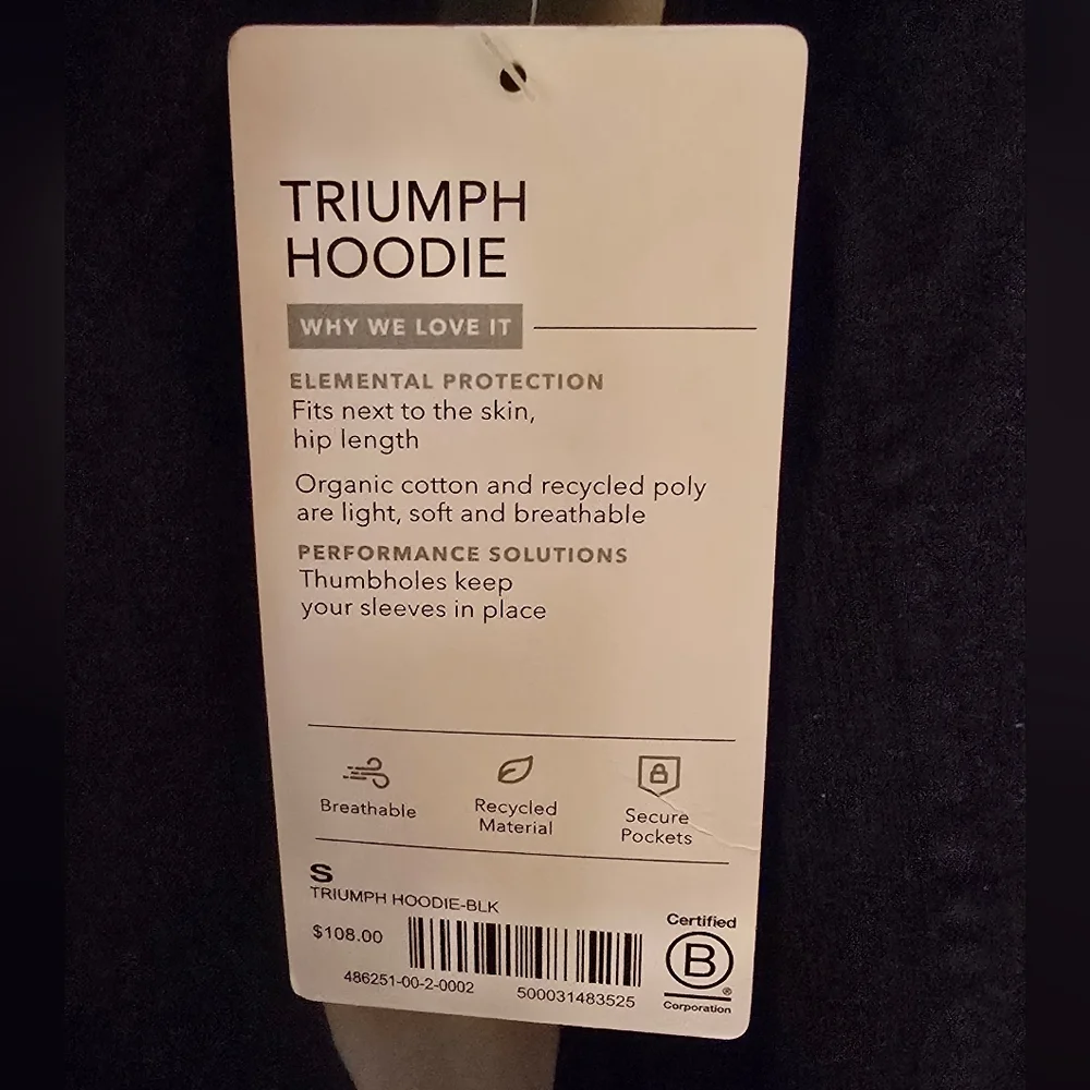 Athleta Triumph Hoodie Black S NWT - Picture 5 of 7